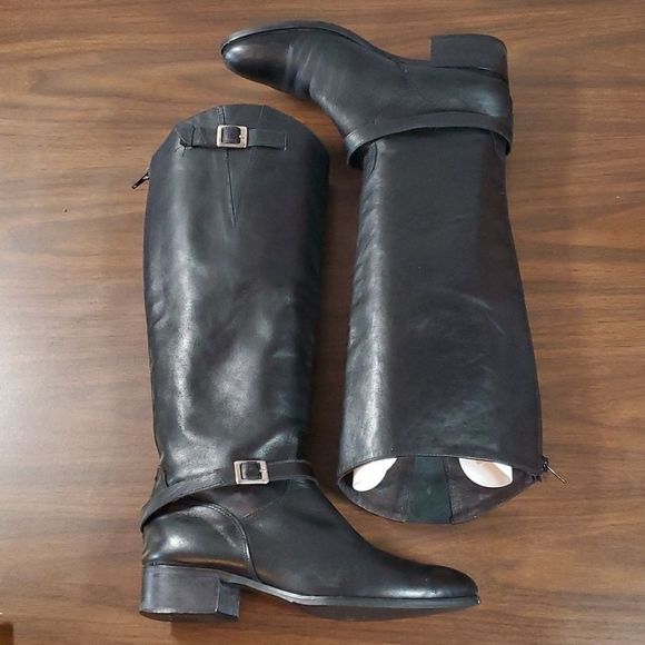 Charles David "Rumble" Equestrian Knee High Black Leather Riding Boot Size 10 - Picture 2 of 15